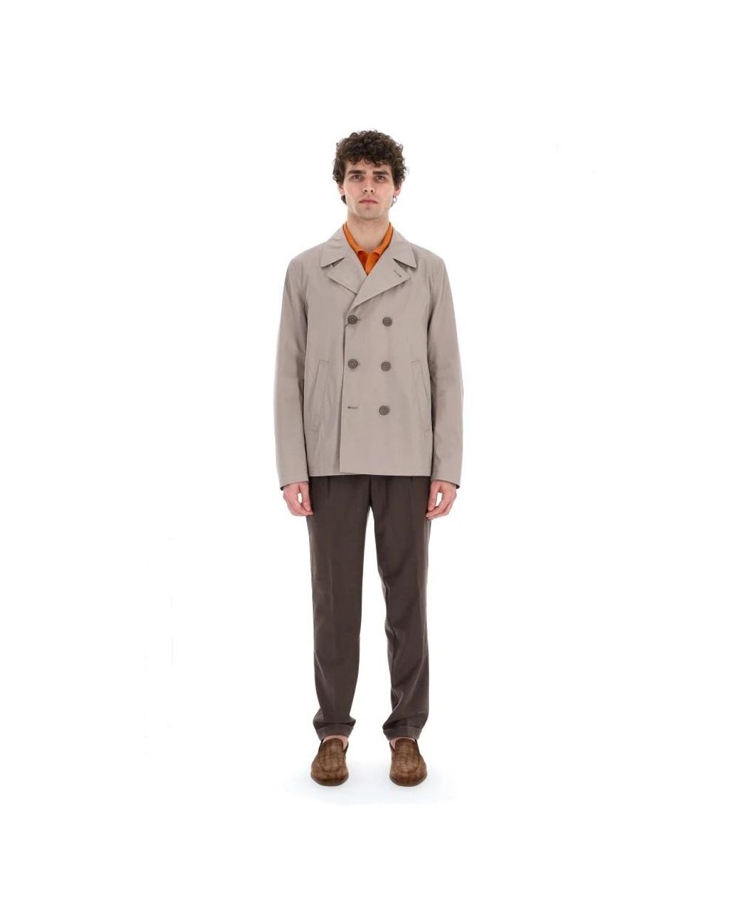 Double-Breasted Coats di Herno in Gray da Uomo