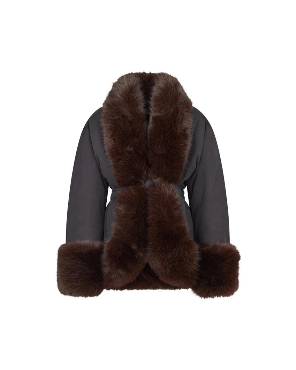 ANDAMANE Brown Belted Coats