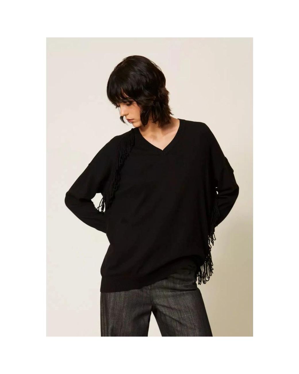 Twinset Black V-Neck Knitwear