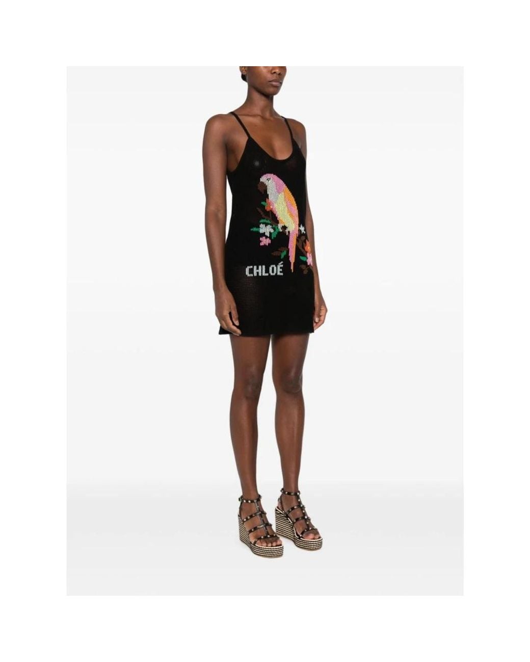Short Dresses Chloé de color Black
