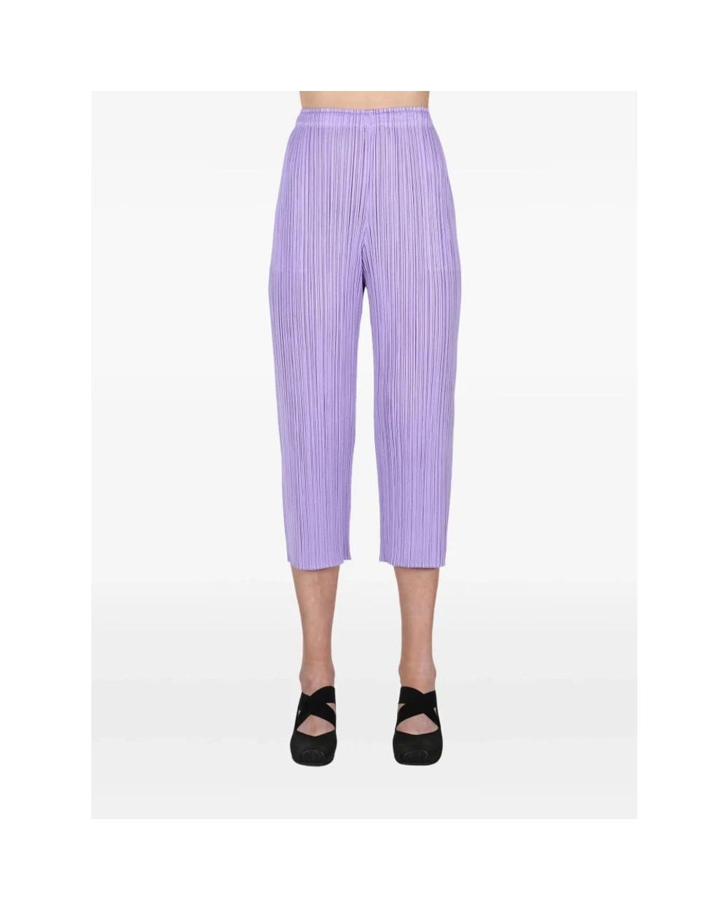 Issey Miyake Purple Cropped Trousers