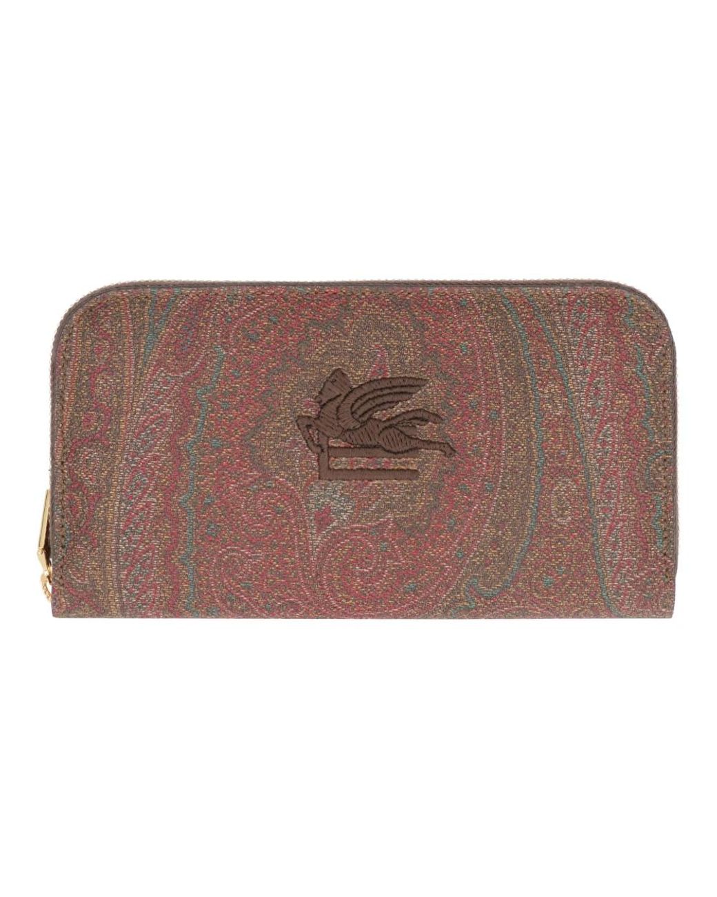 Etro Accessoires ,Bruin ,Katoen Arnica Wallet in het Multicolor
