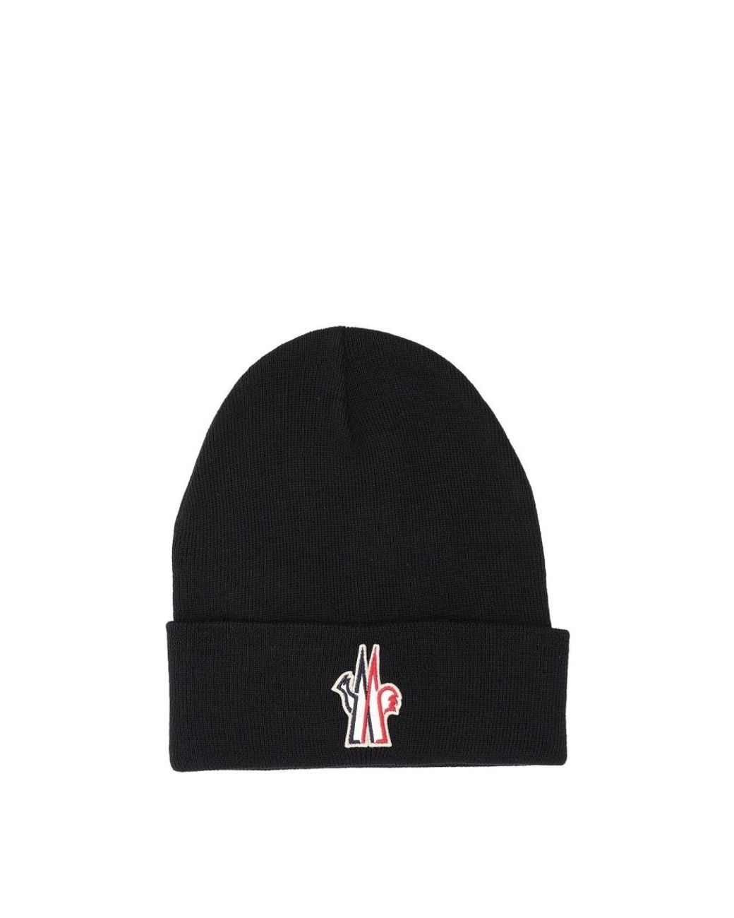 Moncler Gerippte Wollmütze in Black für Herren