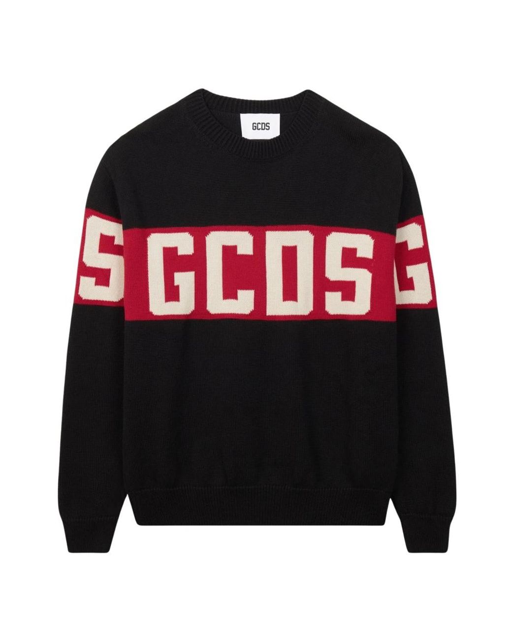 Gcds Black Round-Neck Knitwear