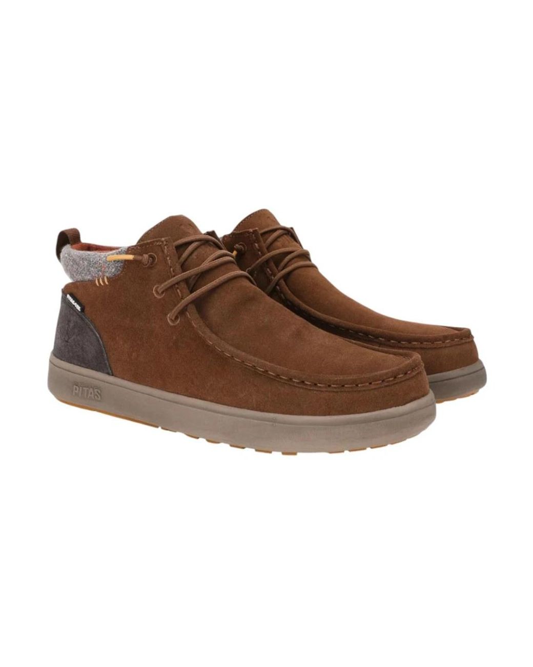 WALK IN PITAS Brown Lace-Up Boots for men