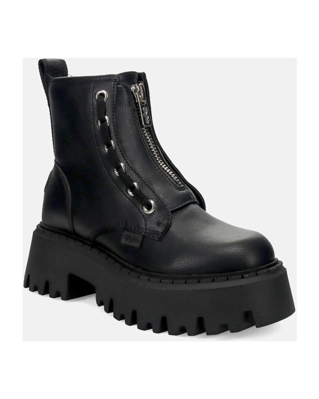 Buffalo Black Lace-Up Boots