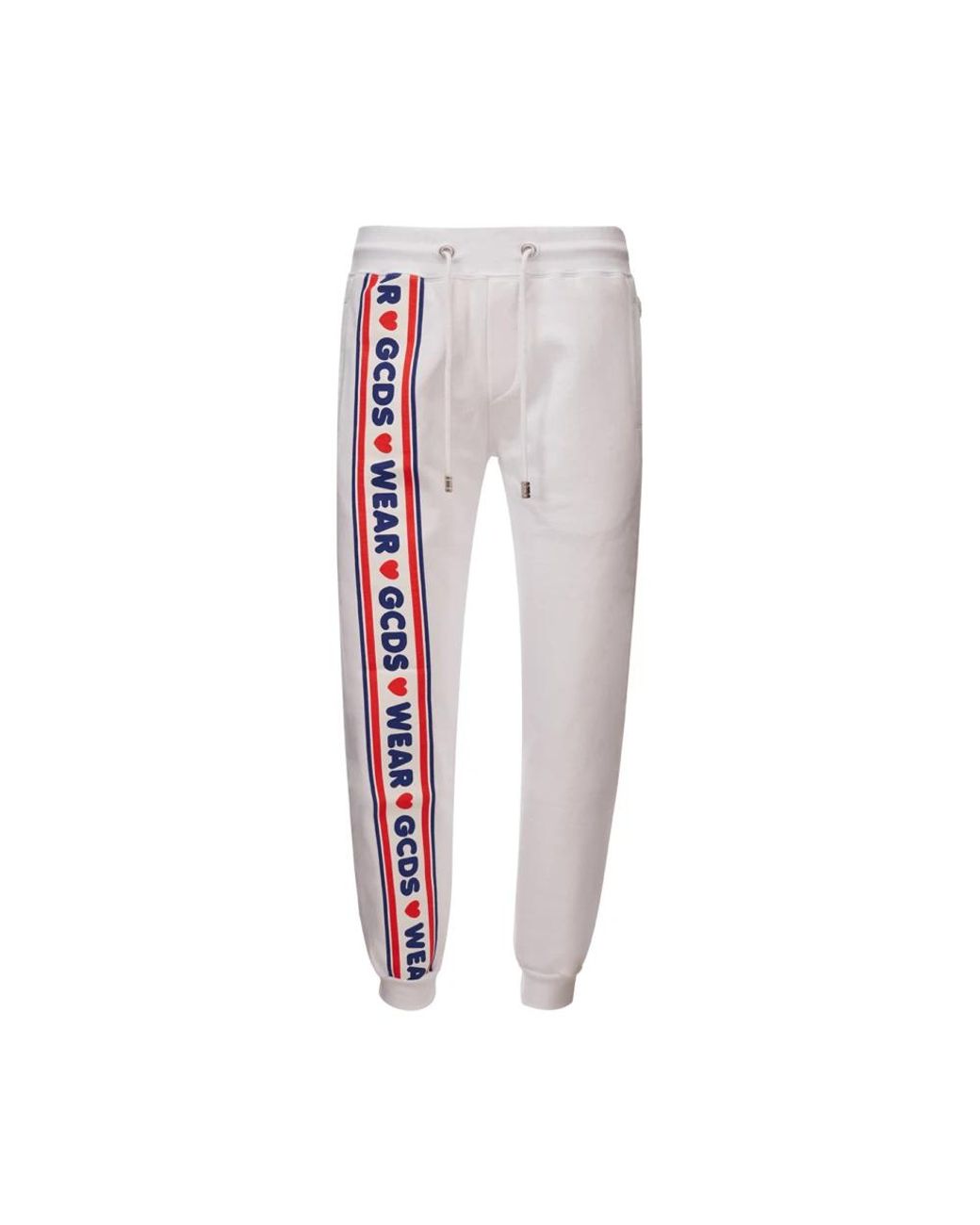 Gcds Broeken ,Wit ,Katoen Witte Joggingbroek Met Logo in het Red voor heren