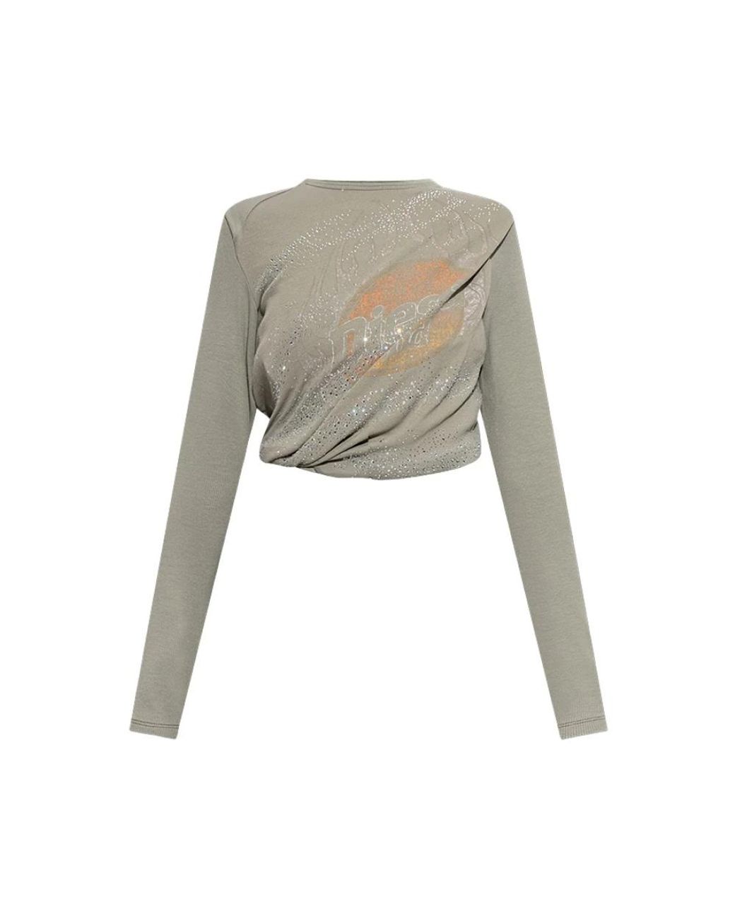 DIESEL Gray Long Sleeve T-Shirts