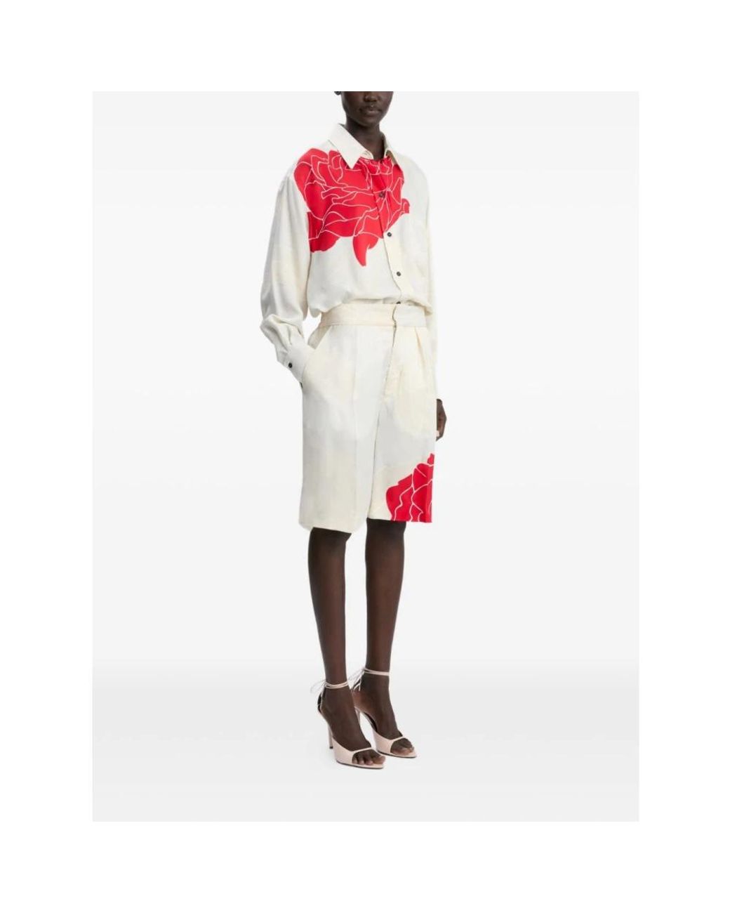 Victoria Beckham Red Casual Shorts