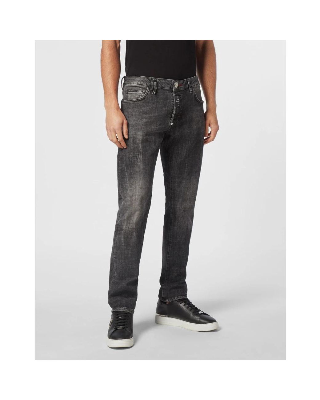 Philipp Plein Gray Slim Fit Jeans for men