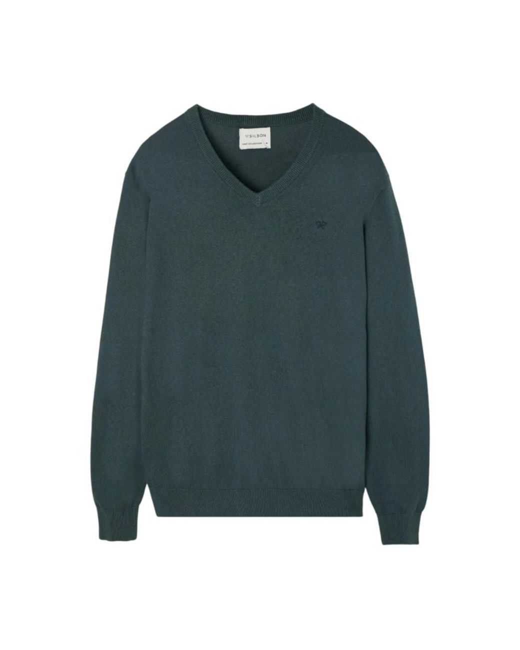 Silbon Green V-Neck Knitwear for men