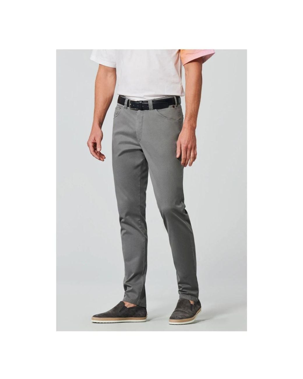 Meyer Gray Slim-Fit Trousers for men