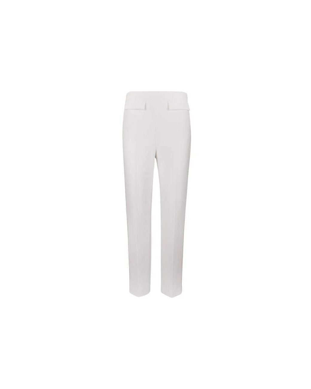 Elisabetta Franchi White Straight Trousers