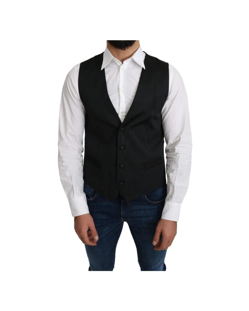 Dolce & Gabbana Kostuums ,Zwart ,Leer Suit Vests in het Black voor heren