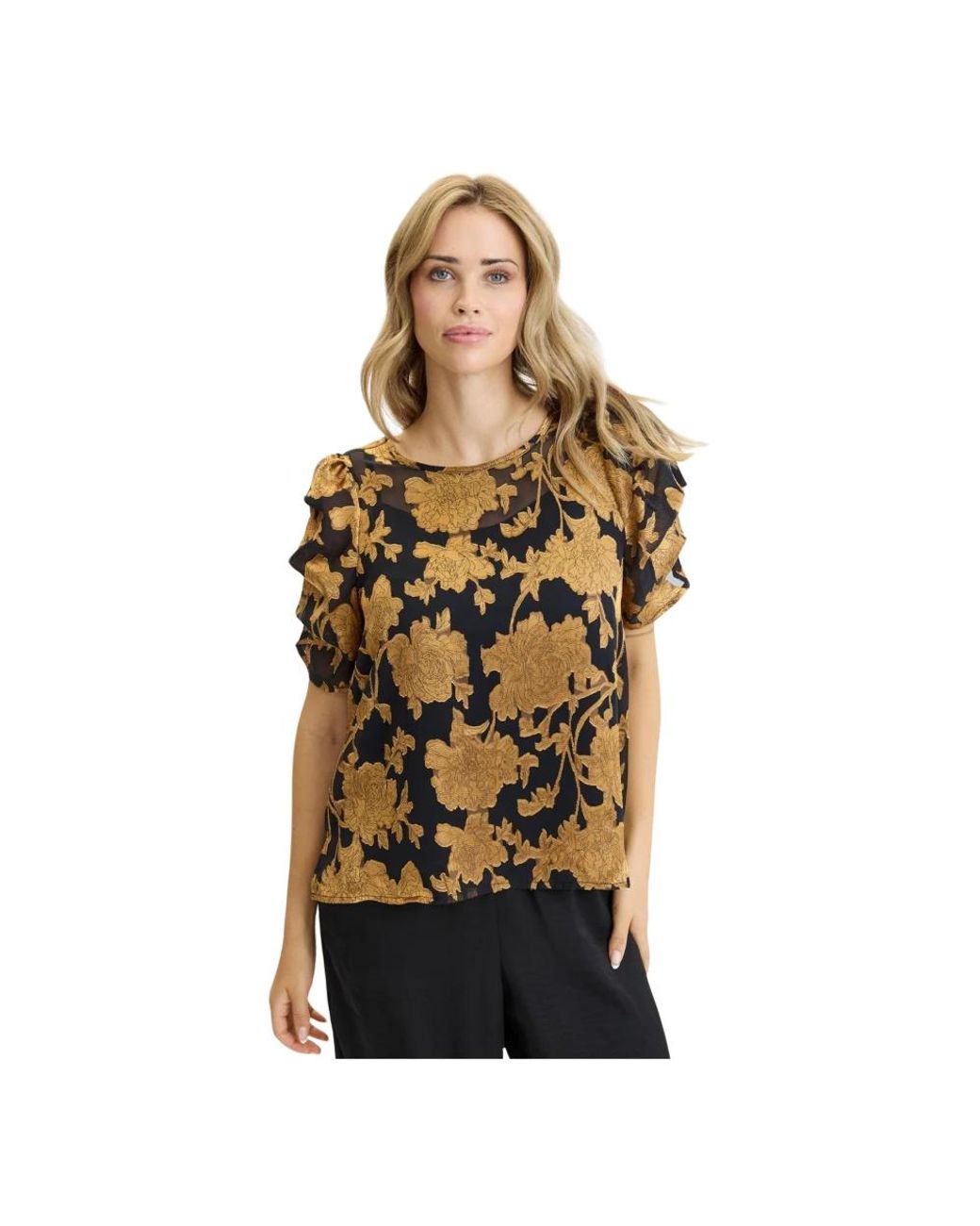 Blouses iN FRONT de color Black