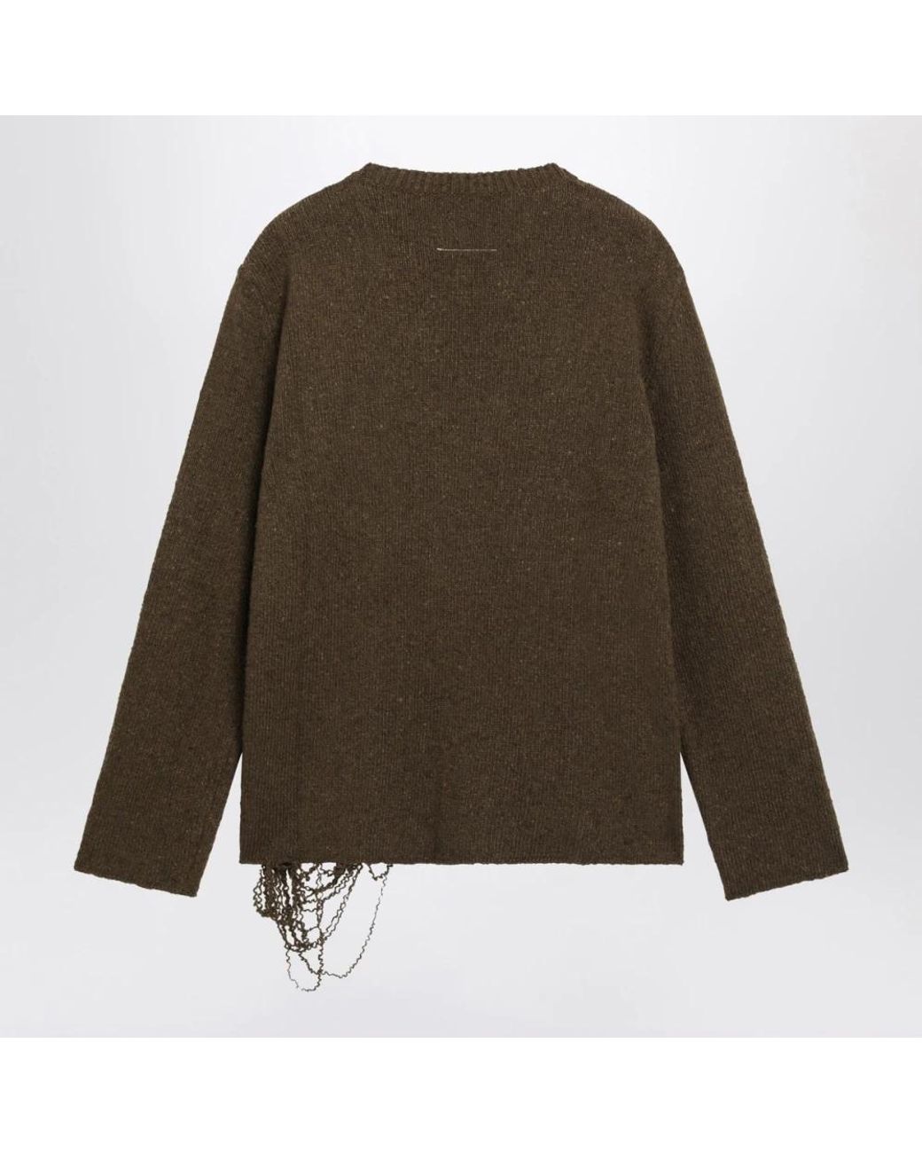MM6 by Maison Margiela Green Round-Neck Knitwear for men