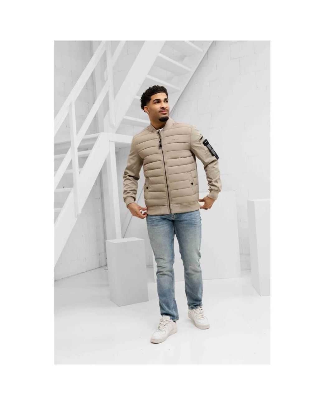 Pure Path Jassen ,Polyester Gewatteerd Soft Shell Jack in het Natural voor heren