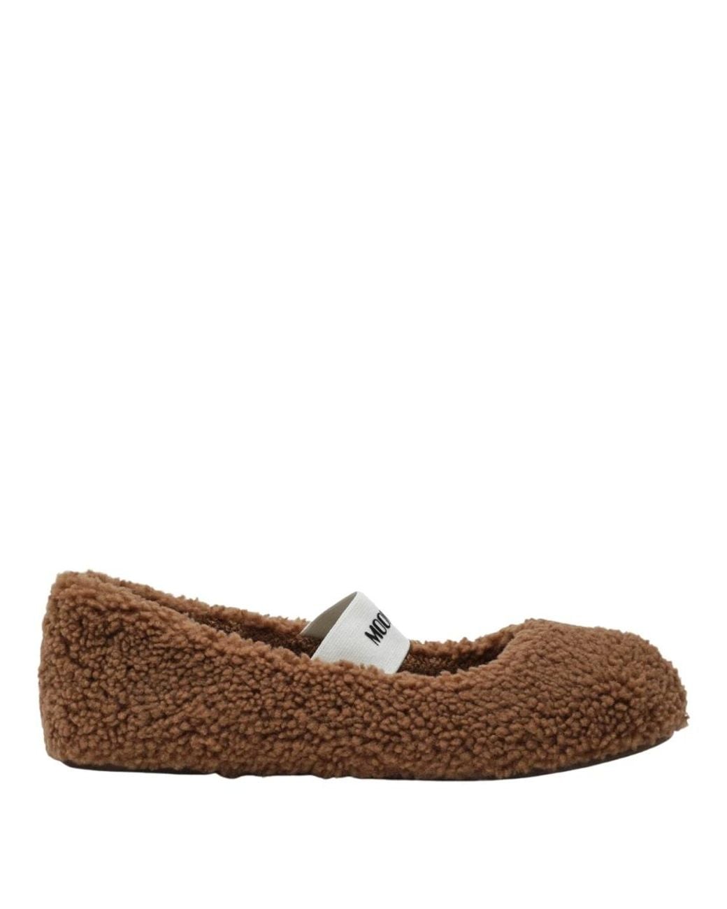 Moon Boot Brown Shearling Ballerina