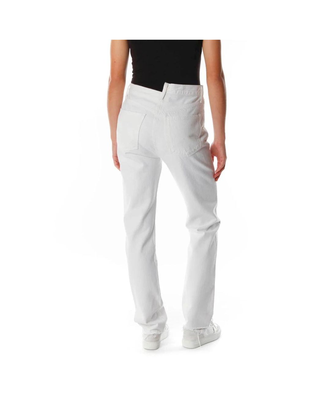 Agolde White Straight Jeans