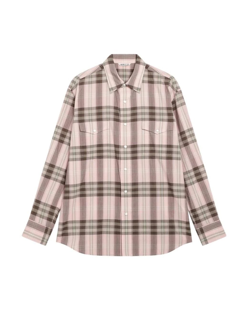 Auralee Pink Casual Shirts for men