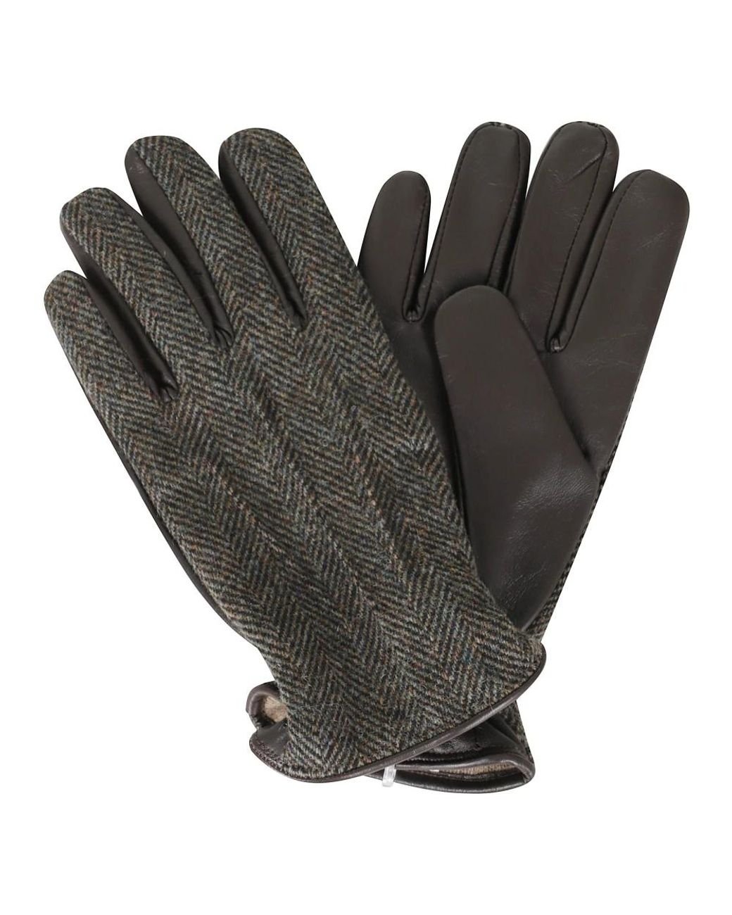Gloves di Gran Sasso in Black da Uomo
