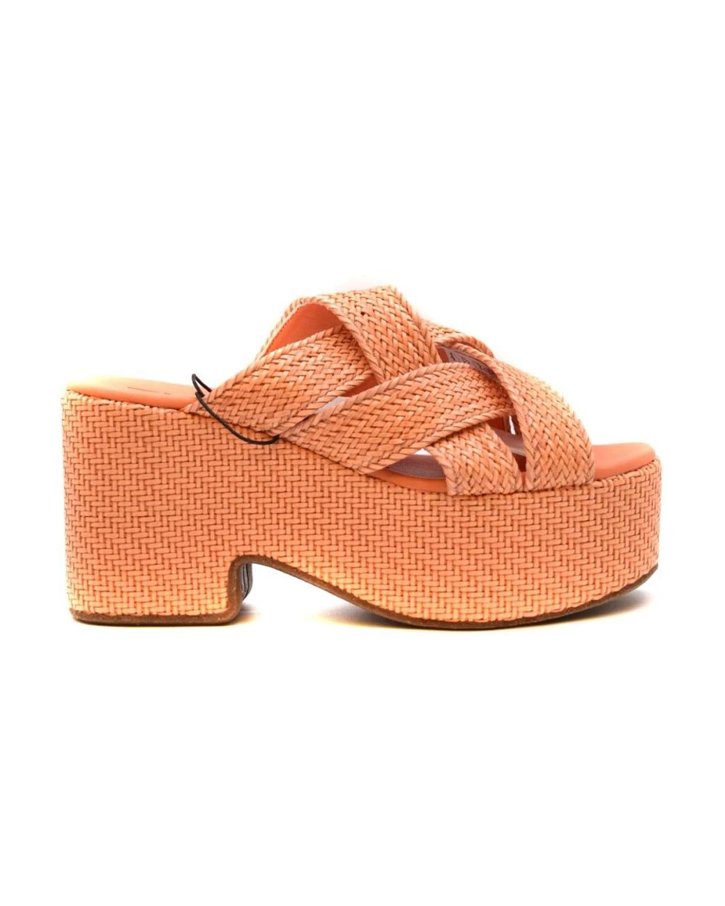 THEMOIRÈ Orange Heeled Mules