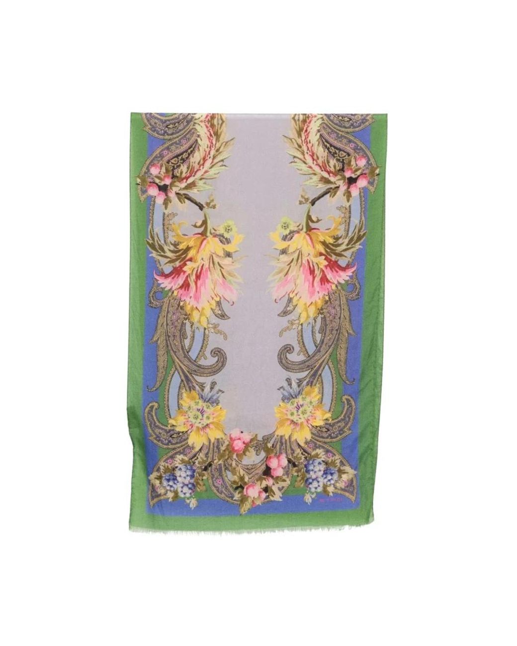 Etro Gray Silk Scarves