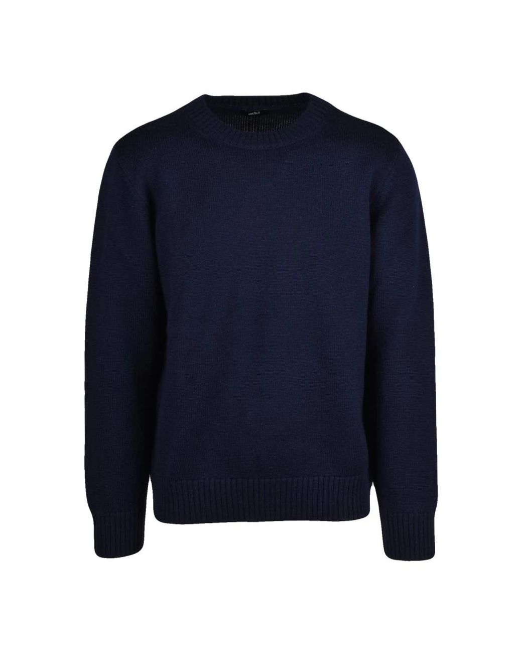 Add Blue Round-Neck Knitwear for men
