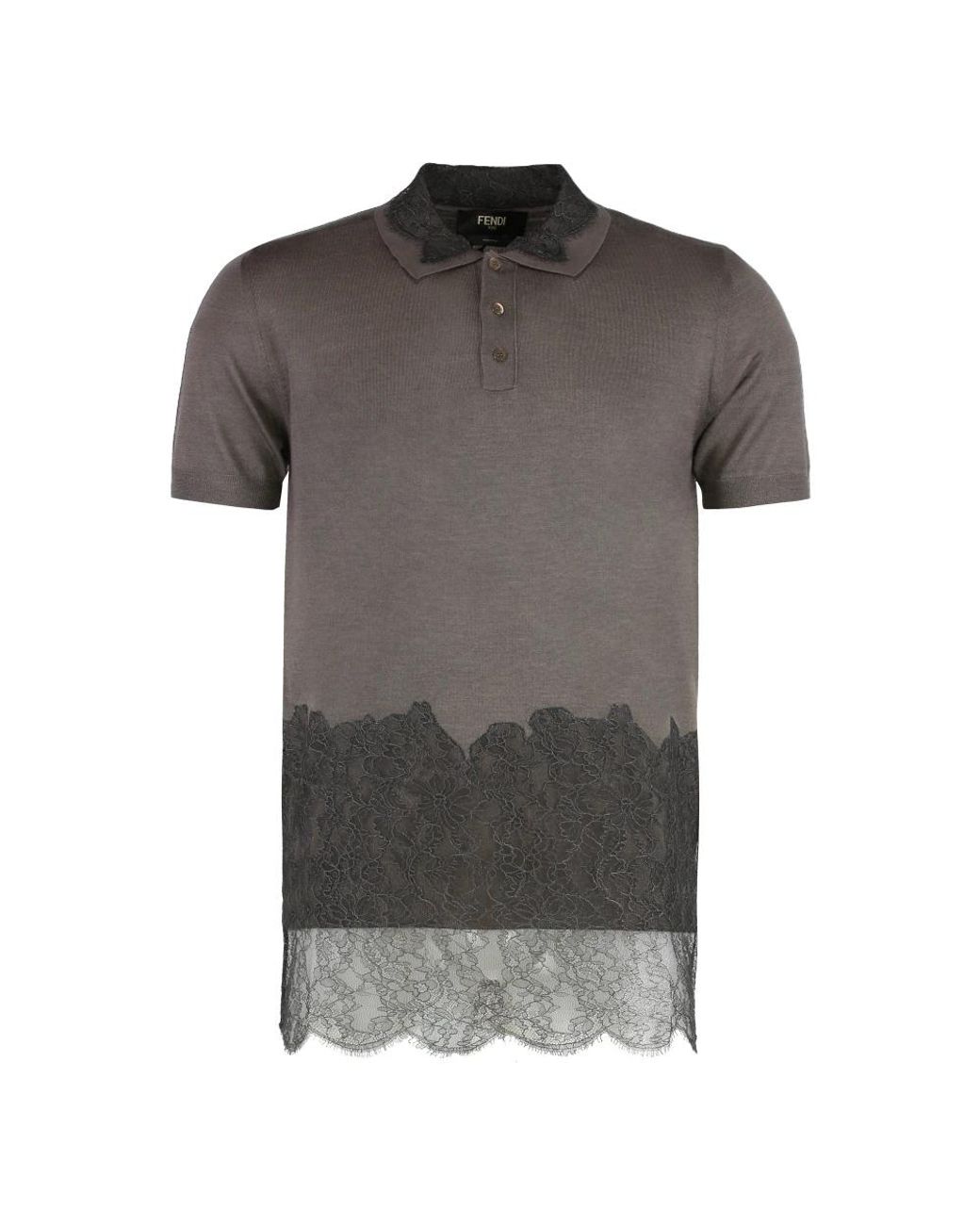 Fendi Gray Polo Shirts for men