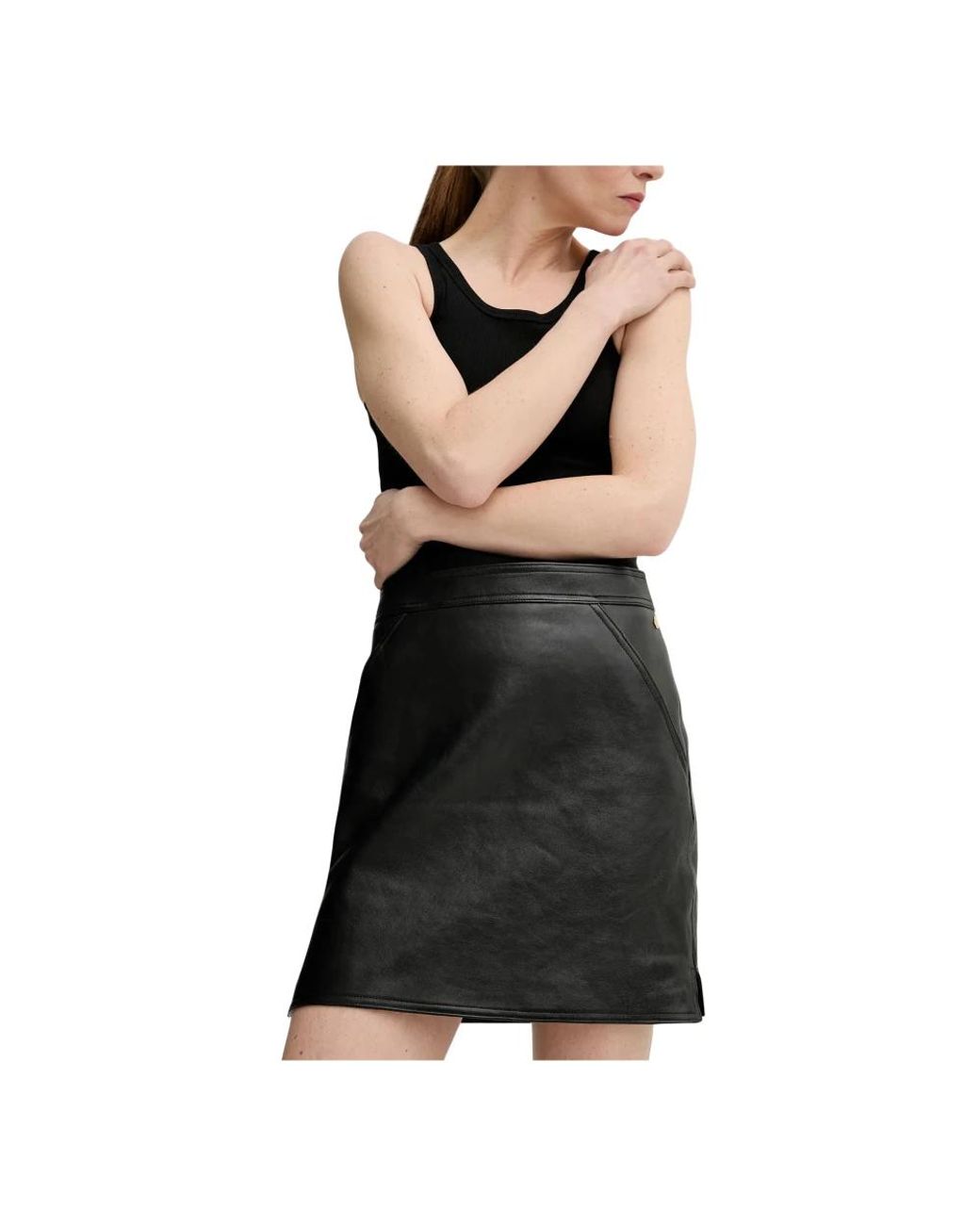 Bally Leren Minirok in het Black