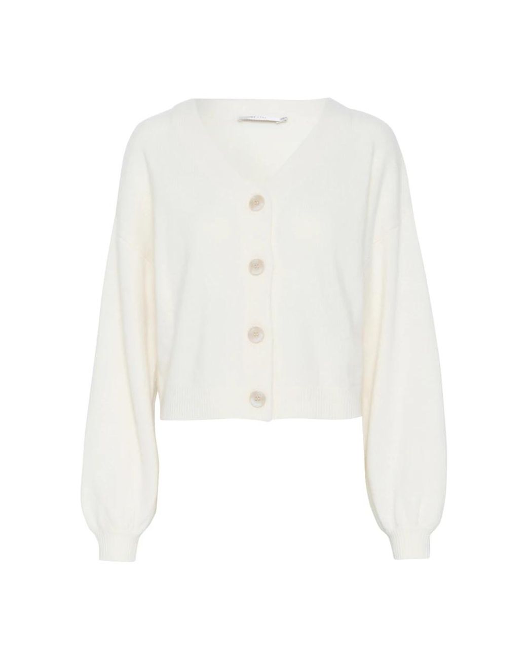 Gestuz Truien & Vesten ,Wol Elegante Wollen Cardigan Met Pofmouwen in het White