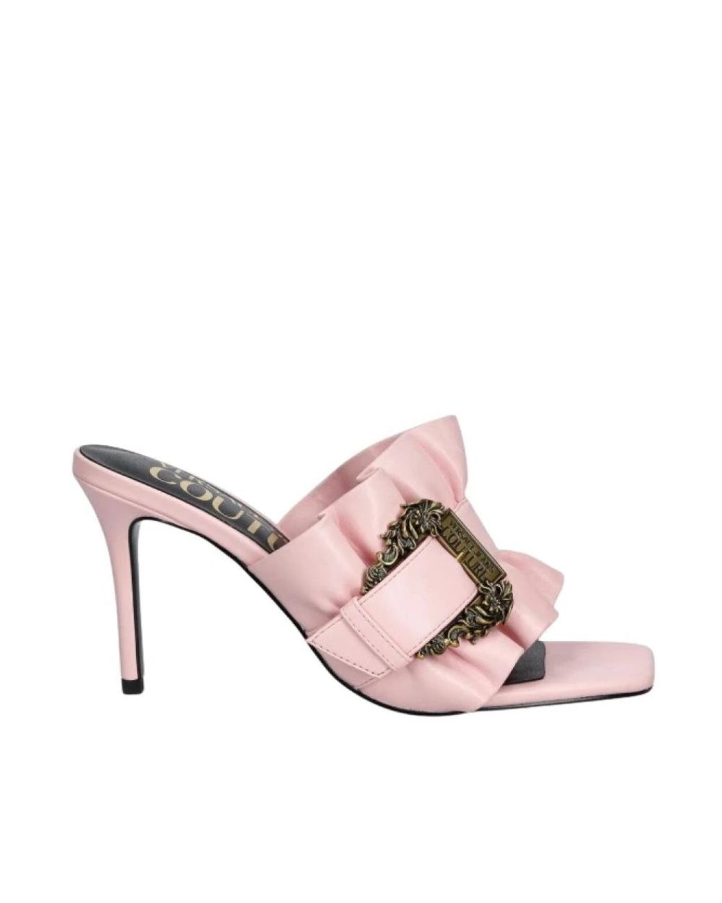 Versace Pink Mules Mit Rüschen-Detail