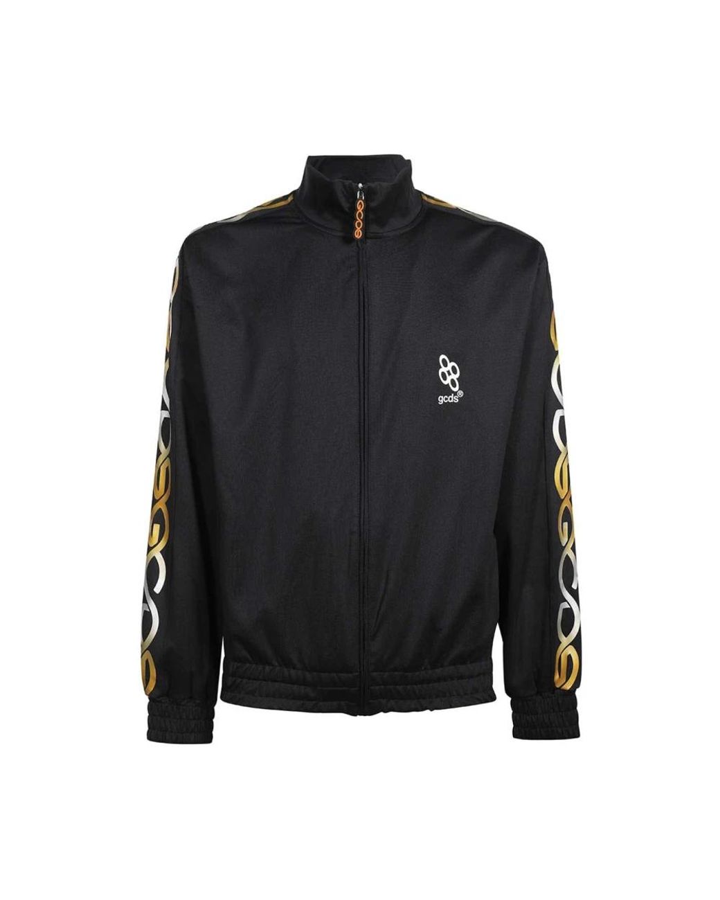 Gcds Jassen ,Zwart ,Polyester Logo Mouw Techno Fabric Sweatshirt in het Black voor heren