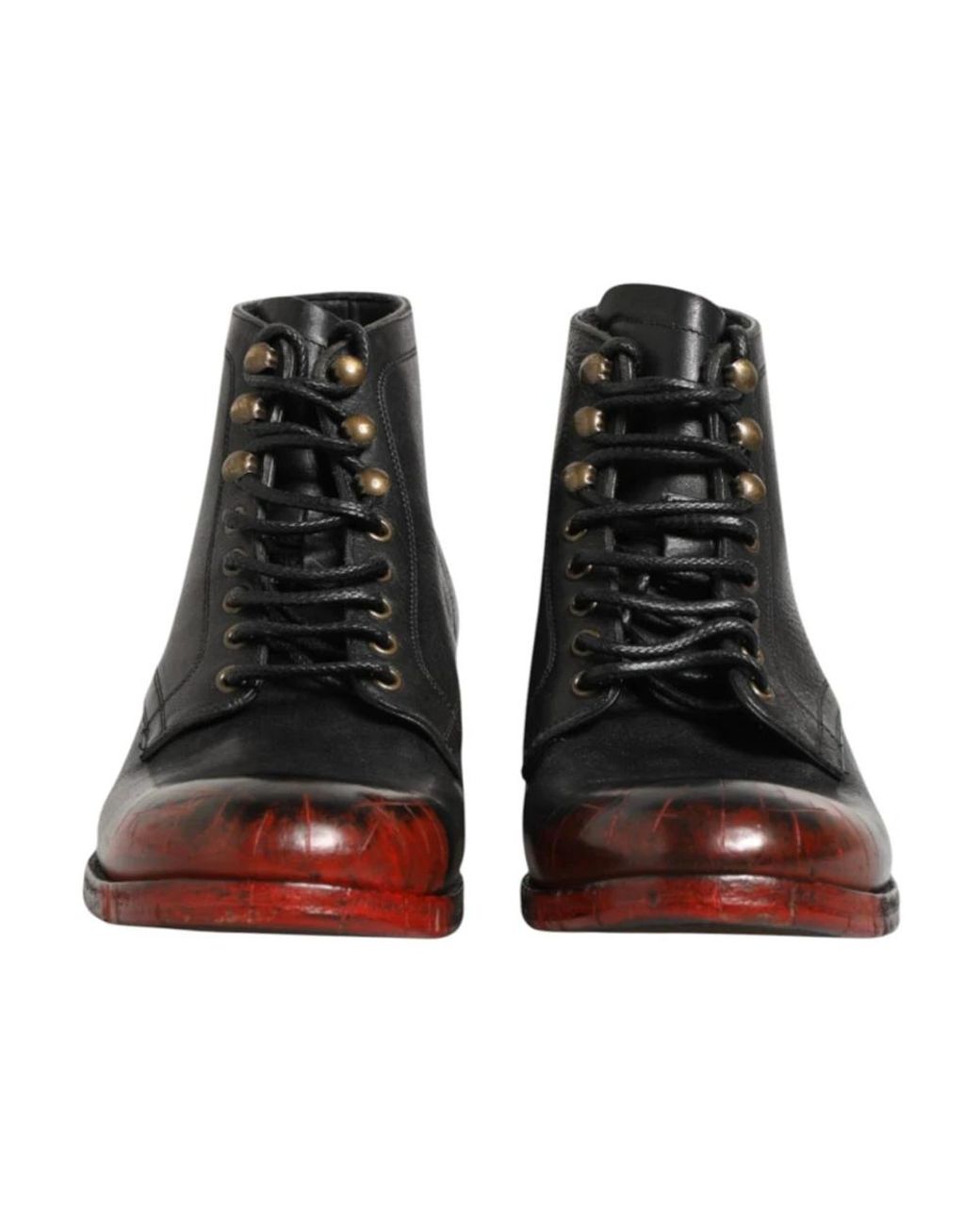 Dolce & Gabbana Black Lace-Up Boots for men