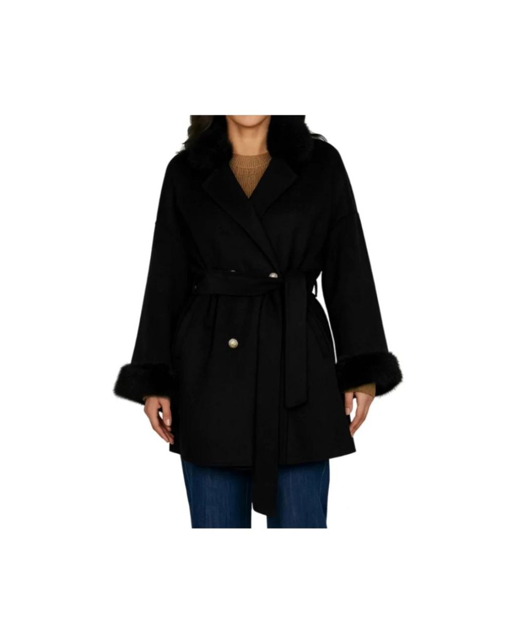Relish Black Belted Coats