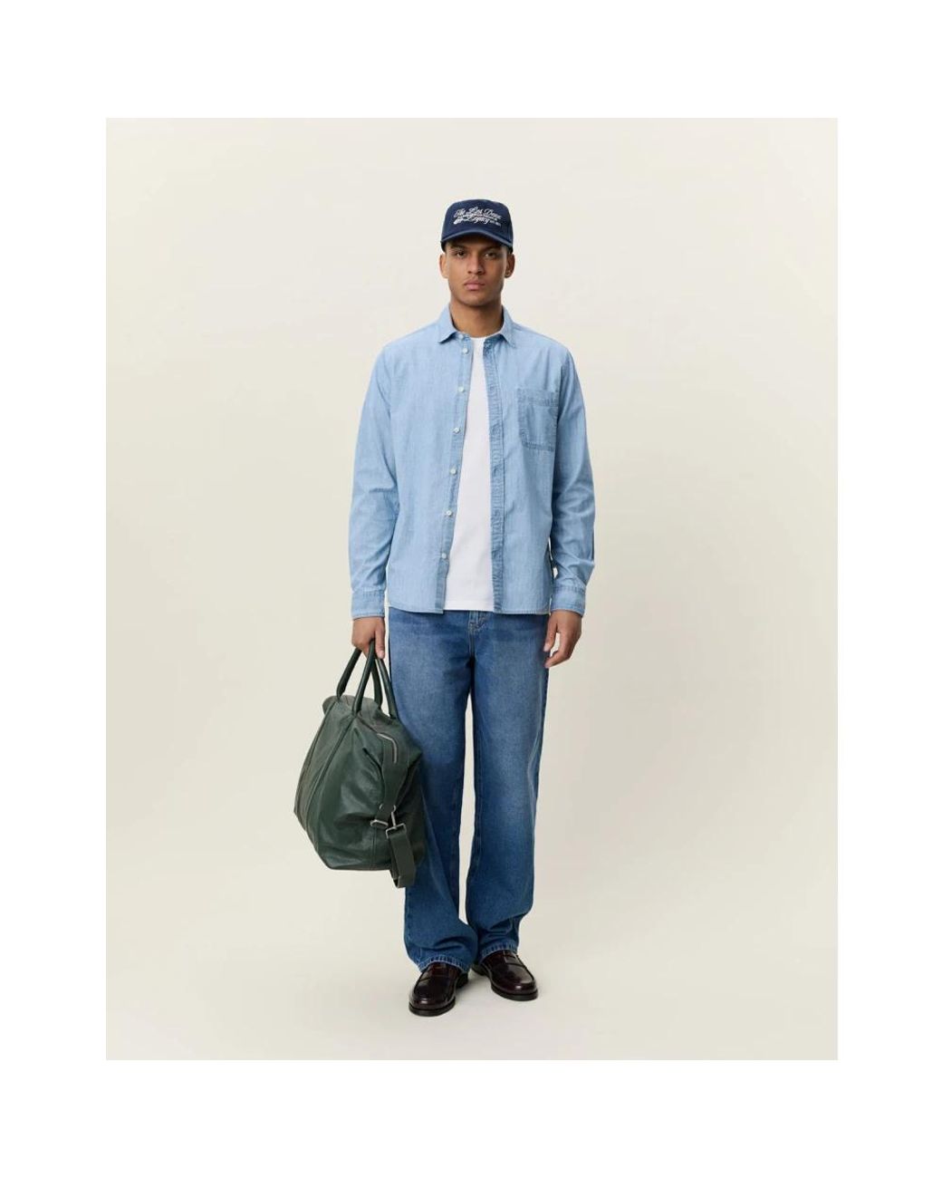 Les Deux Blue Denim Shirts for men