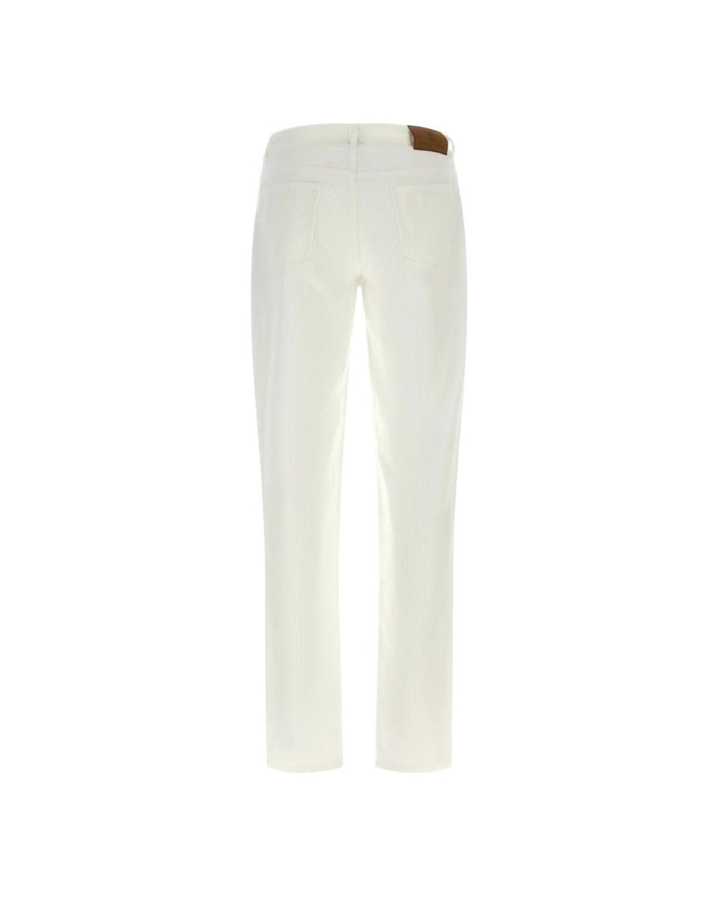 Brunello Cucinelli White Straight Trousers for men