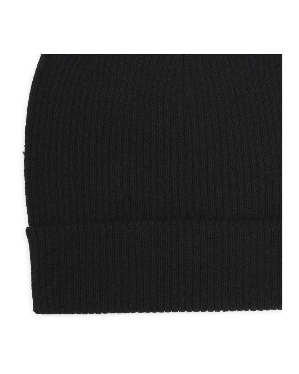 Rick Owens Black Gerippte Beanie