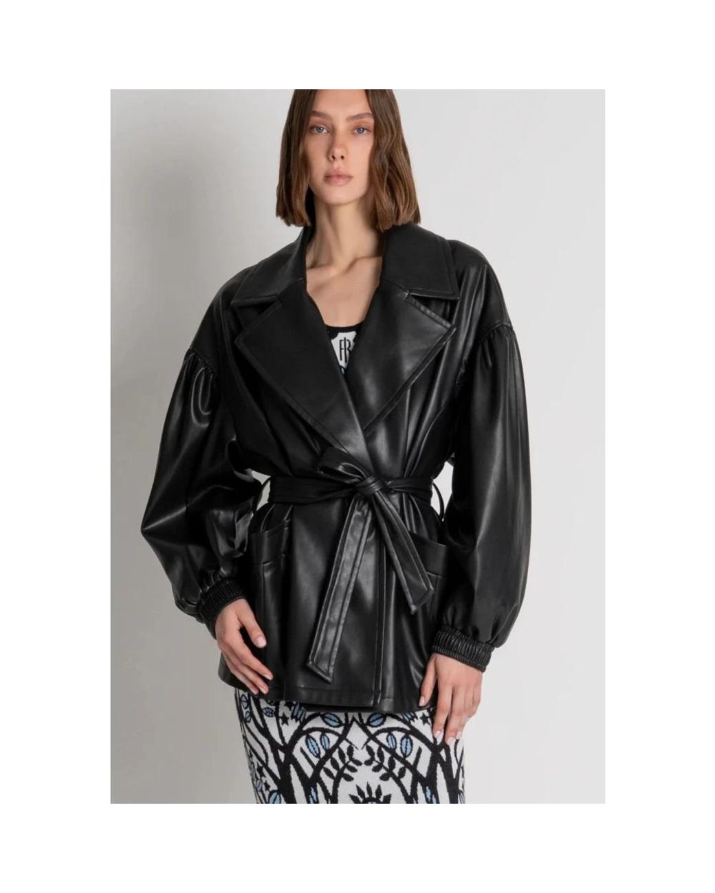 Fracomina Black Leather Jackets