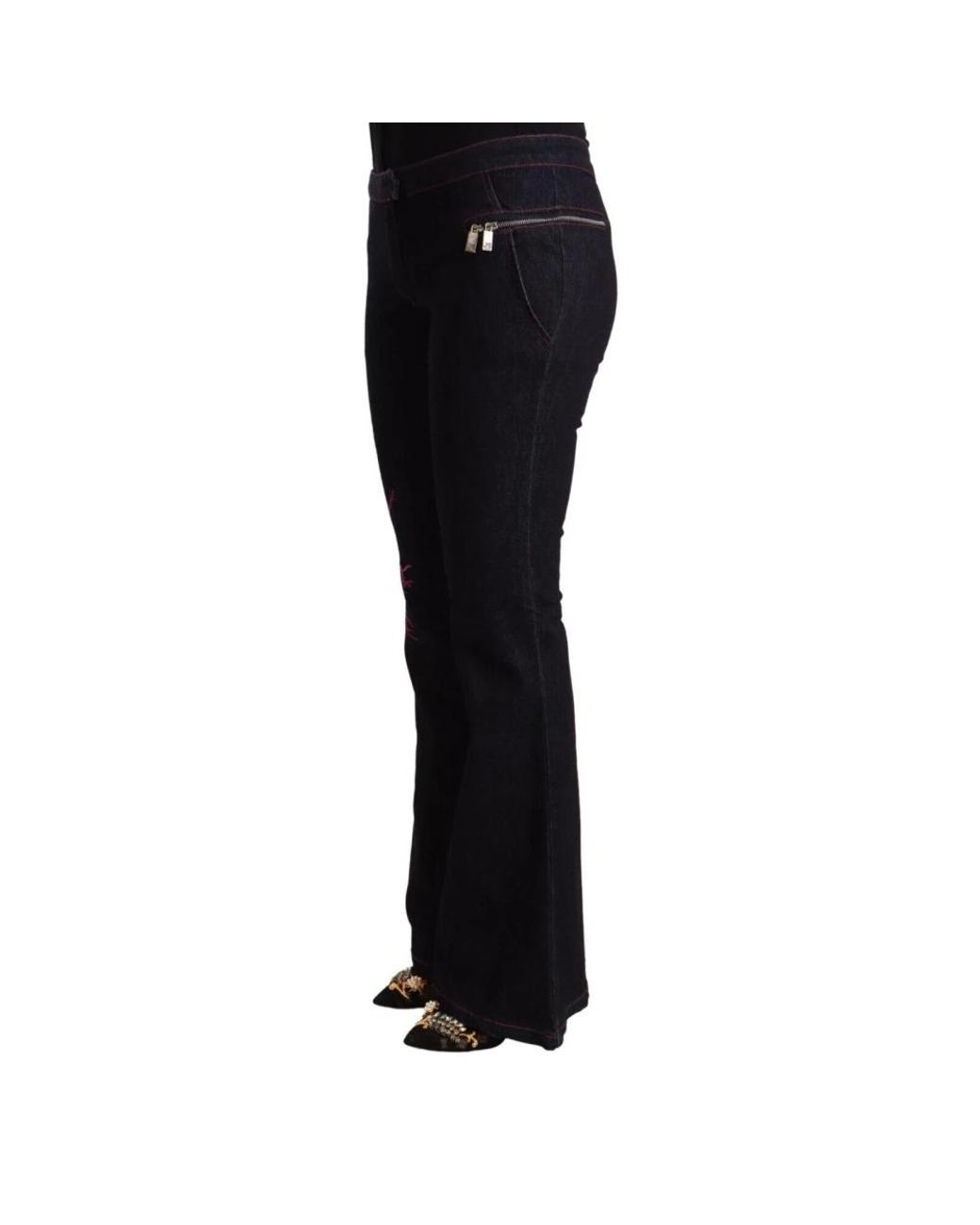 Boot-Cut Jeans Exte de color Black