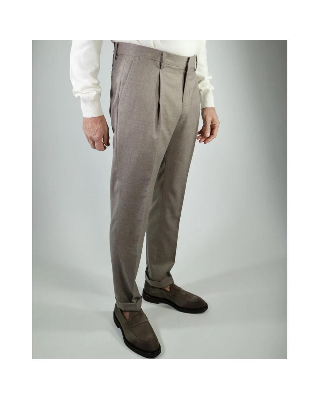 BRIGLIA Gray Suit Trousers for men