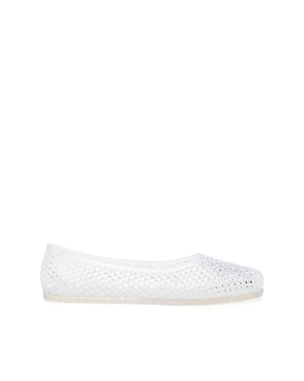 Ancient Greek Sandals White Ballerina Shoes Transparent Jelly
