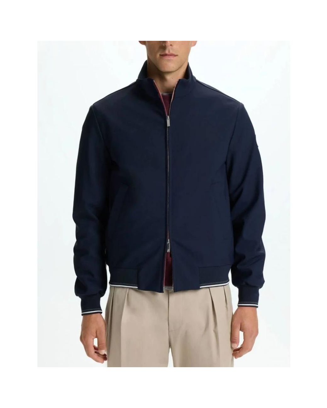 Carolina Herrera Blue Bomber Jackets for men