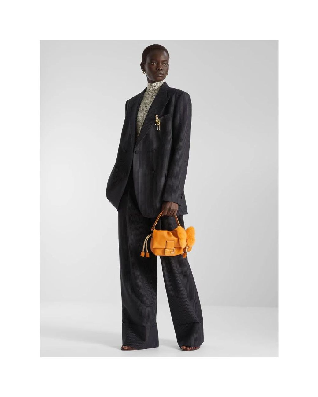 Fendi Blue Wool Tailored Pants