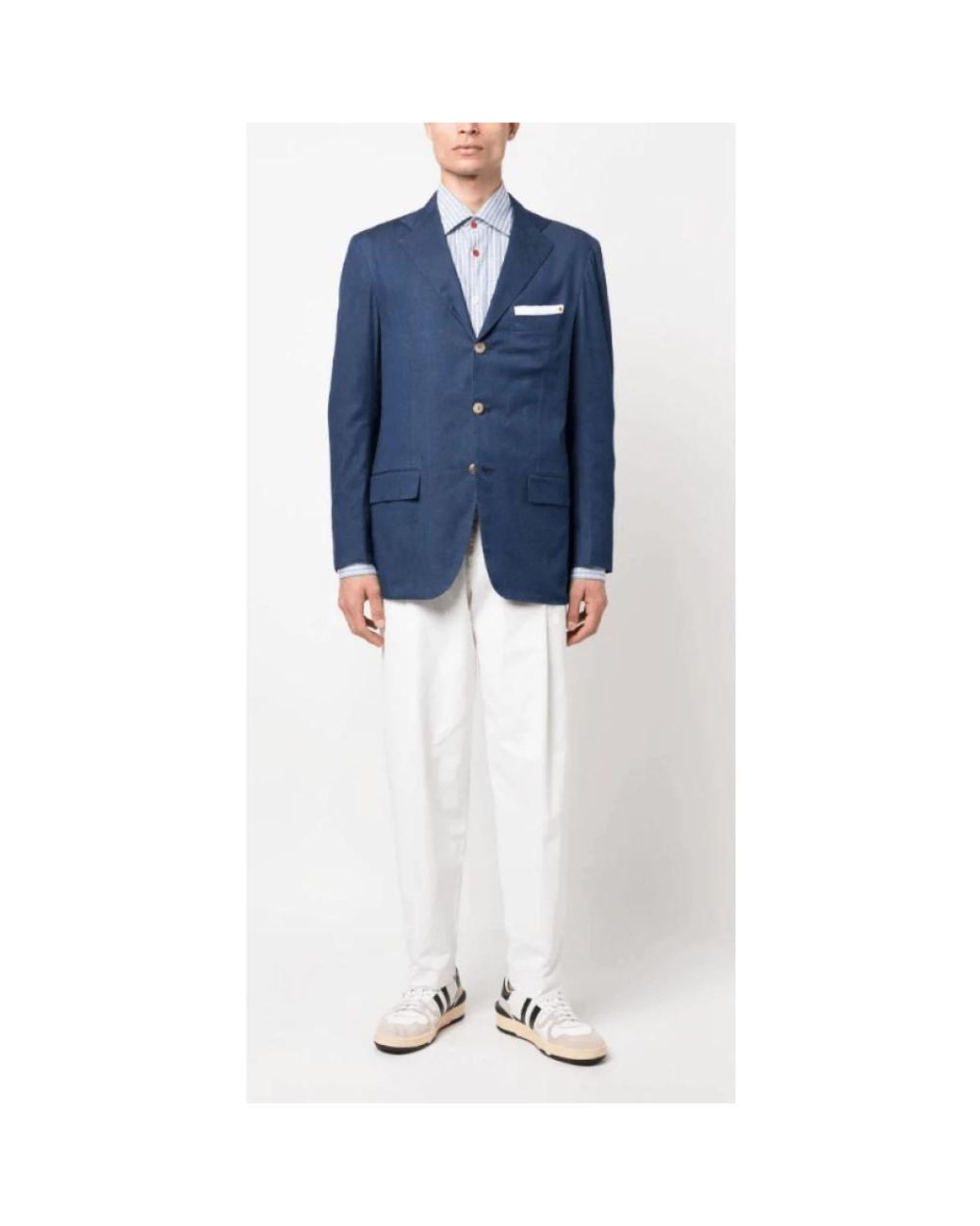 Kiton Jassen ,Blauw ,Katoen Ocean Stretch-Cotton Blazer in het Blue voor heren