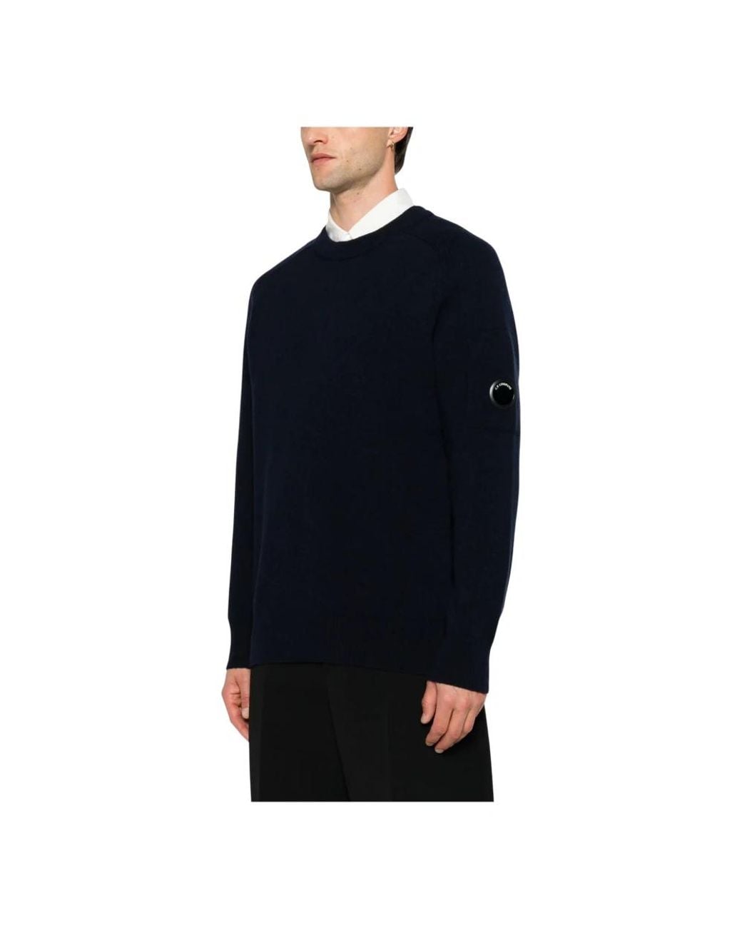 C P Company Blue Round-Neck Knitwear for men