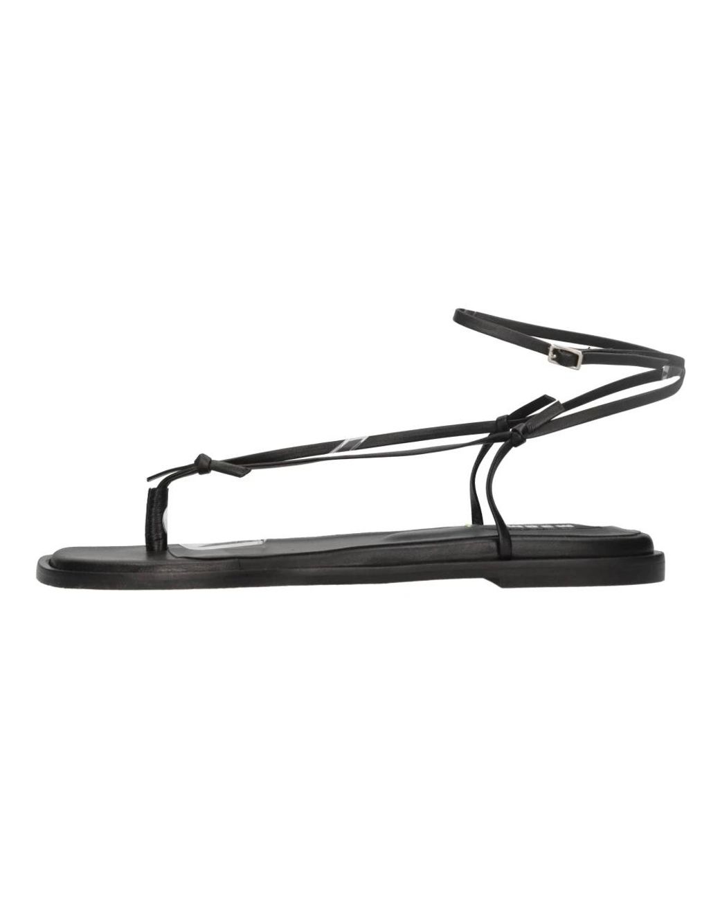 MSGM Black Flat Sandals