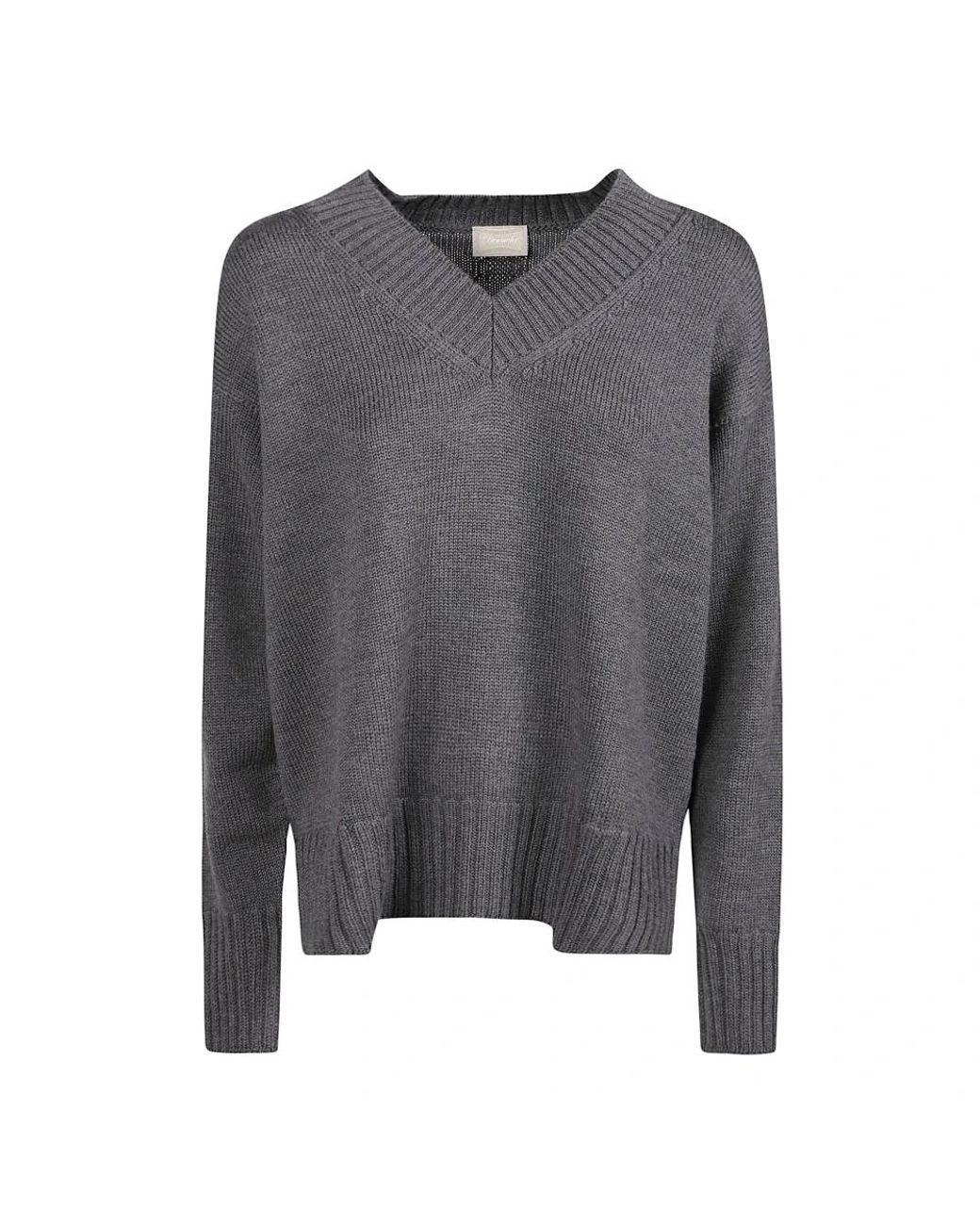 Drumohr Gray V-Neck Knitwear