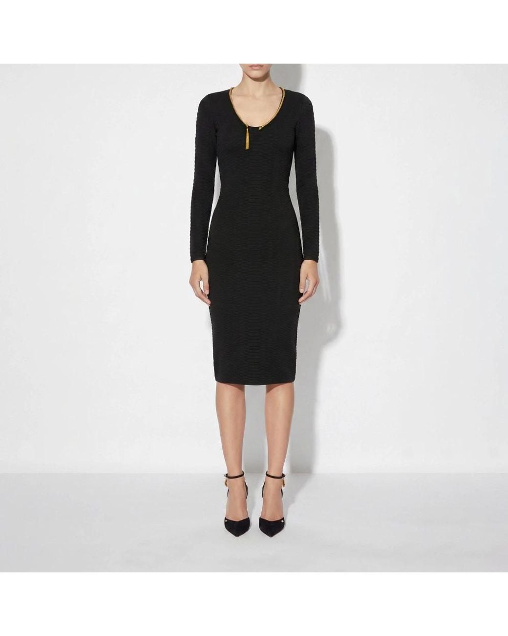 Elisabetta Franchi Black Knitted Dresses