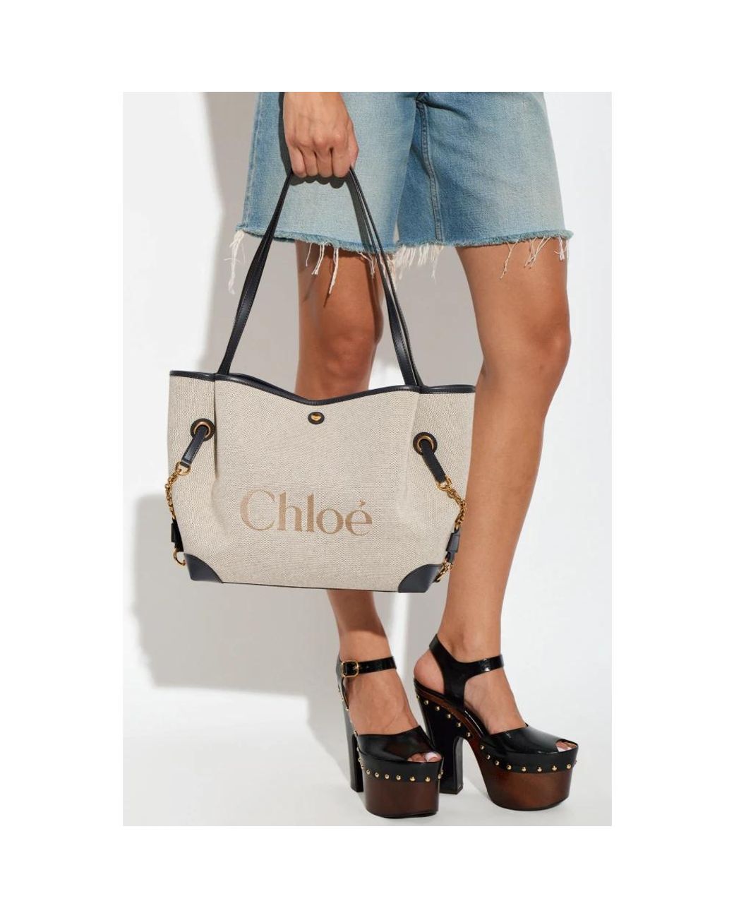 Chloé Gray Clover Tote Bag